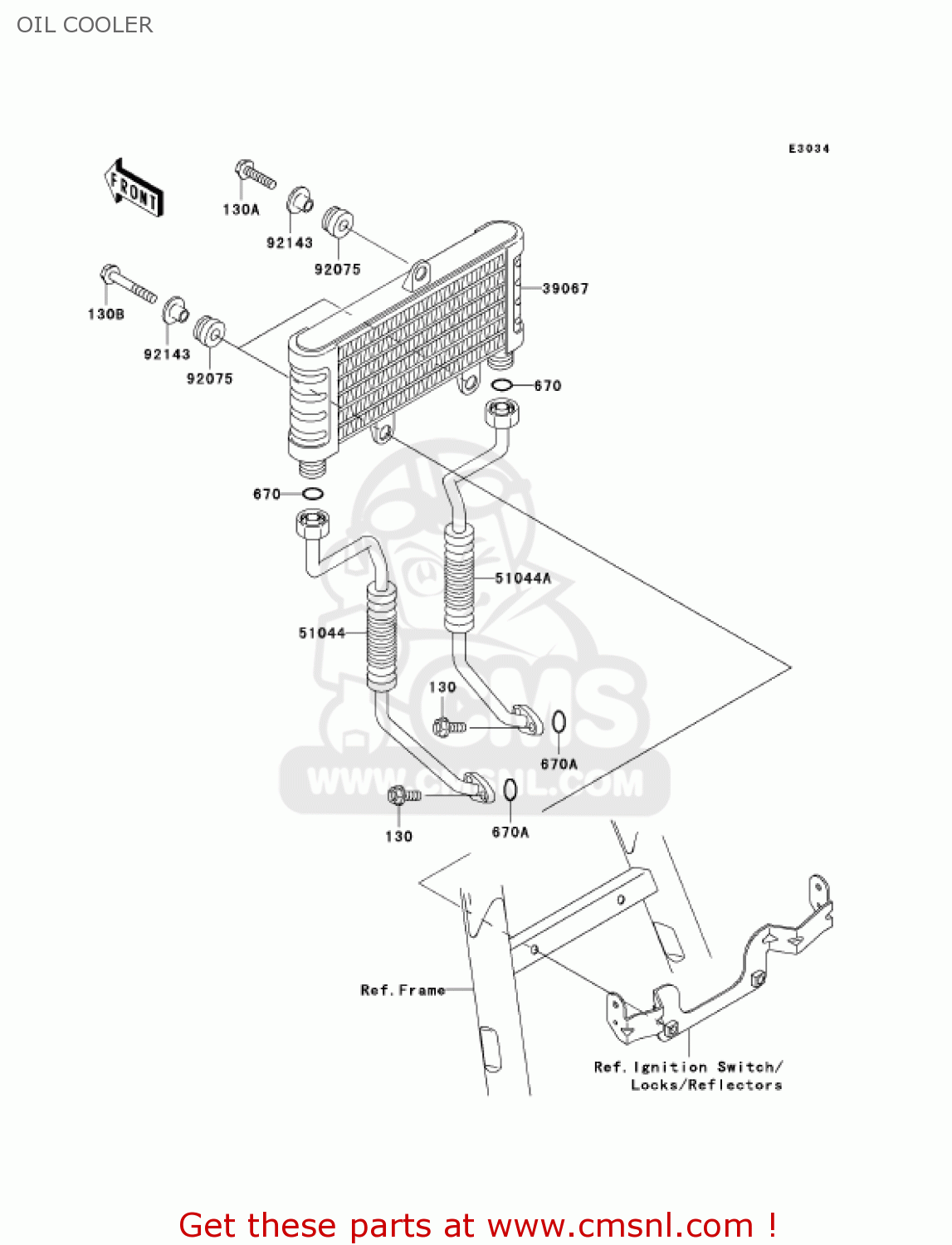 OIL COOLER ZR750H1 ZR7S 2001 USA CALIFORNIA
