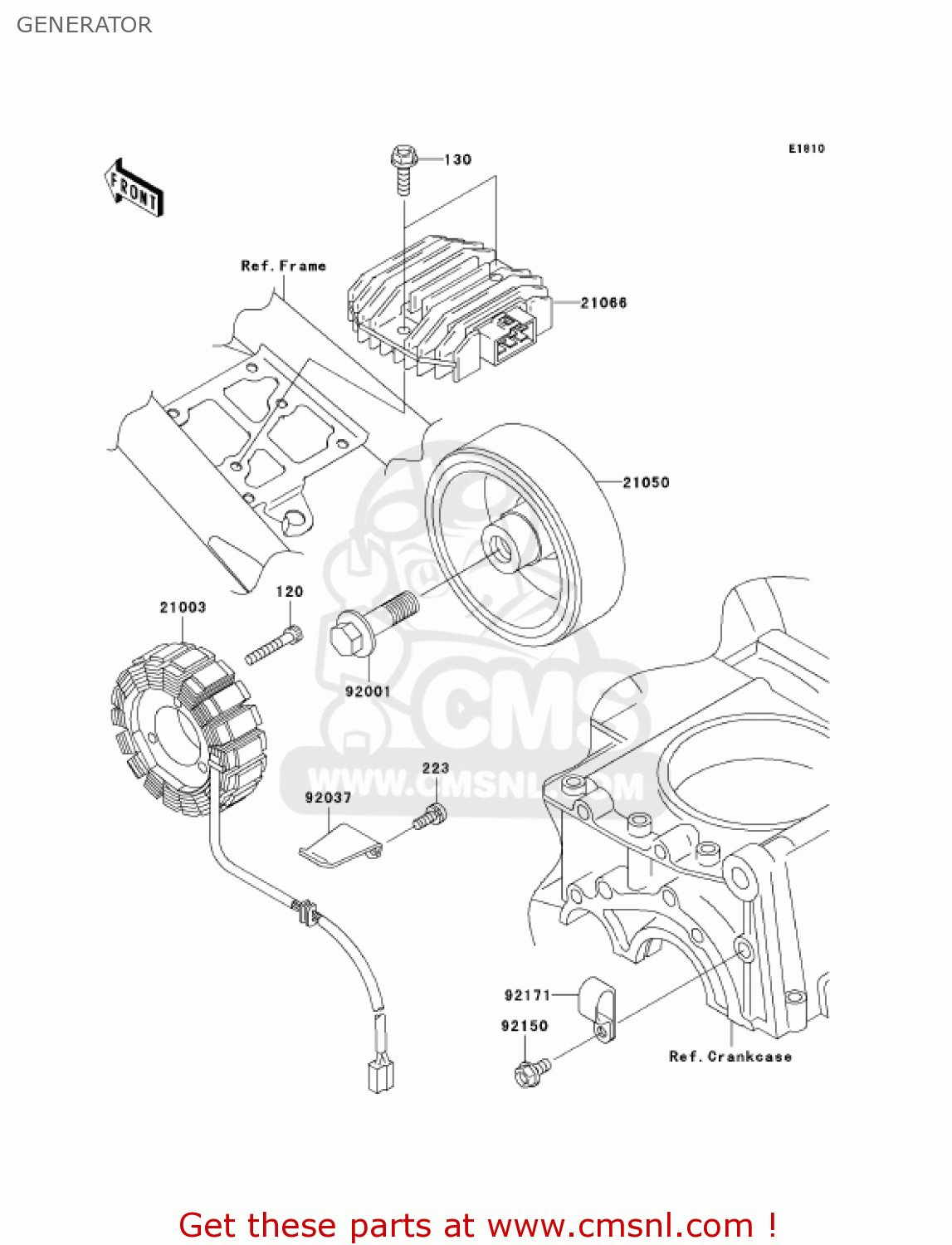 GENERATOR ZR750H1 ZR7S 2001 USA CALIFORNIA