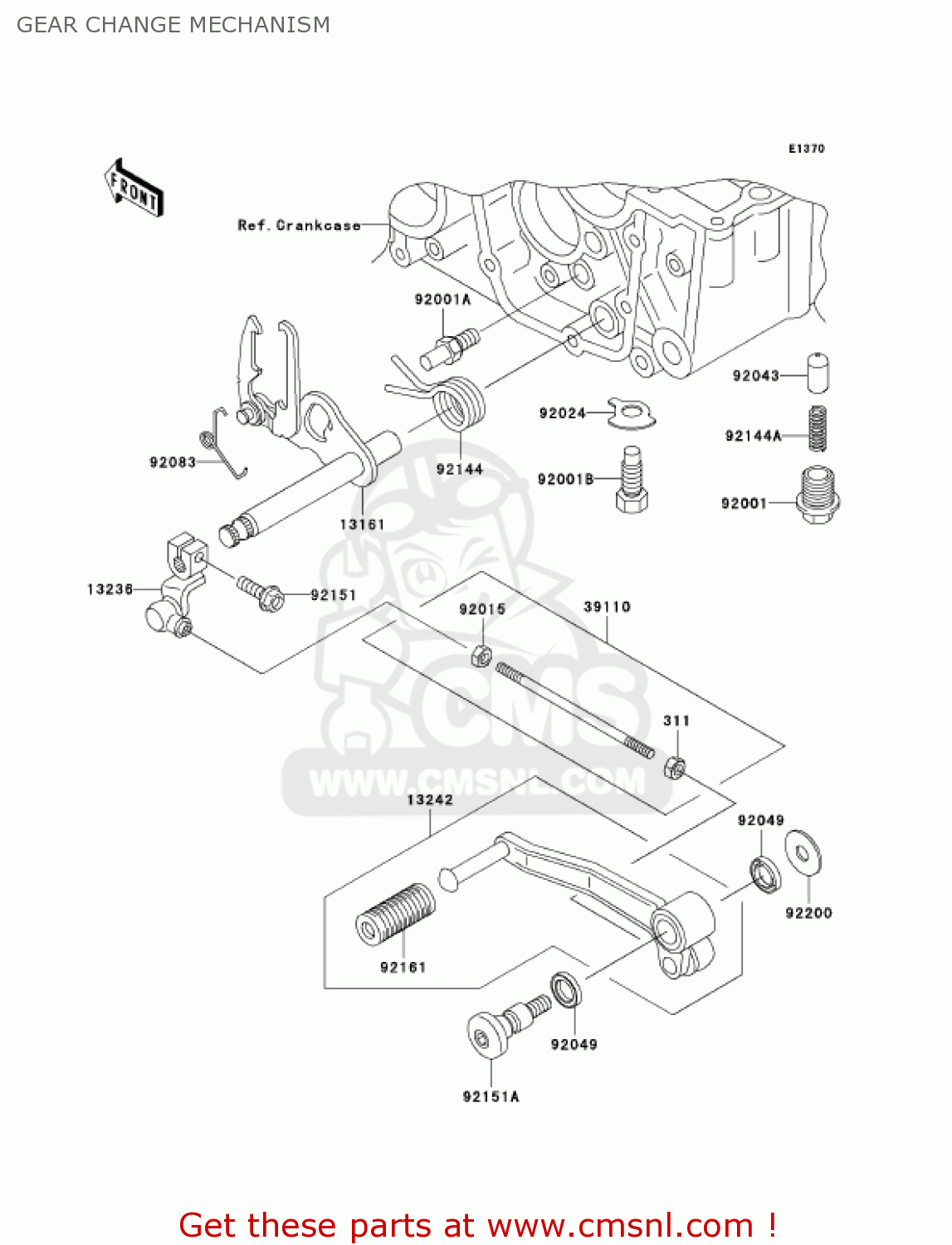 GEAR CHANGE MECHANISM ZR750H1 ZR7S 2001 USA CALIFORNIA