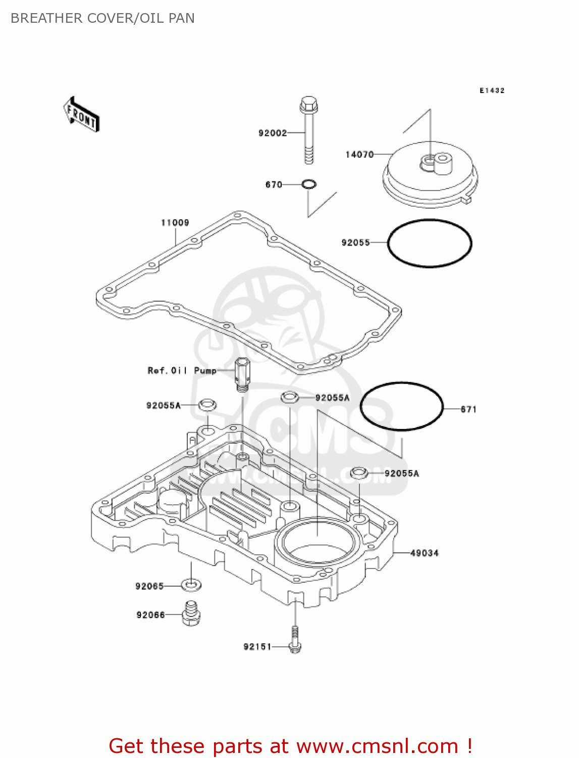 BREATHER COVER/OIL PAN ZR750H1 ZR7S 2001 USA CALIFORNIA