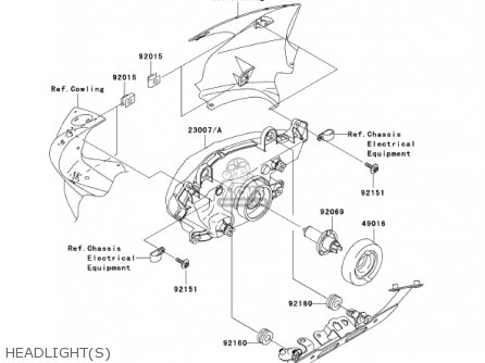HEADLIGHT(S) - ZR750H1 ZR7S 2001 USA CALIFORNIA