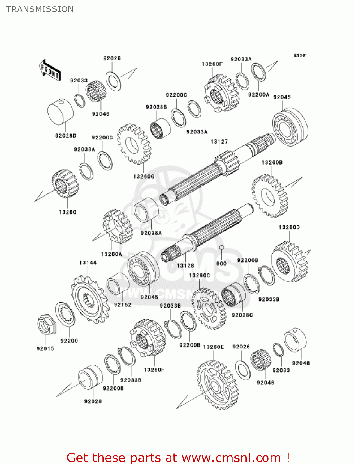 TRANSMISSION ZR750H2 ZR7S 2002 USA CALIFORNIA CANADA