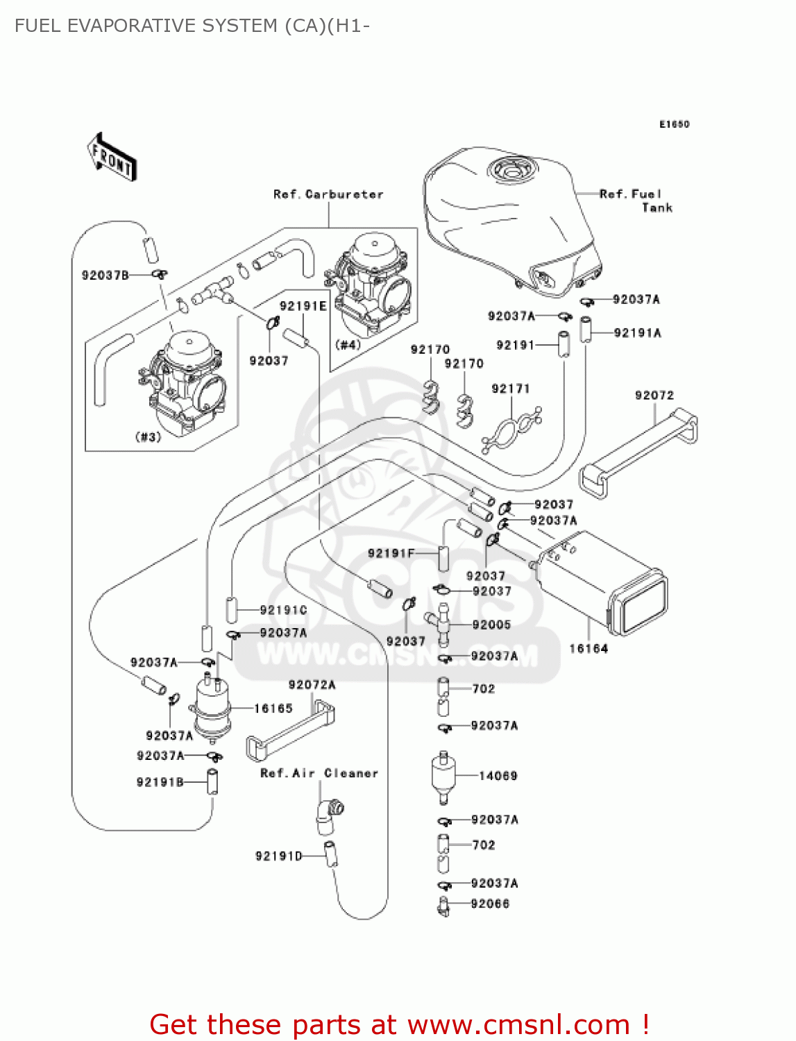 FUEL EVAPORATIVE SYSTEM (CA)(H1- ZR750H2 ZR7S 2002 USA CALIFORNIA CANADA