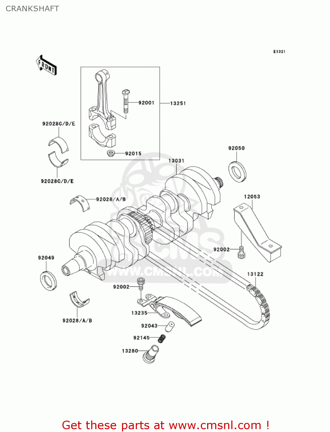 CRANKSHAFT ZR750H2 ZR7S 2002 USA CALIFORNIA CANADA