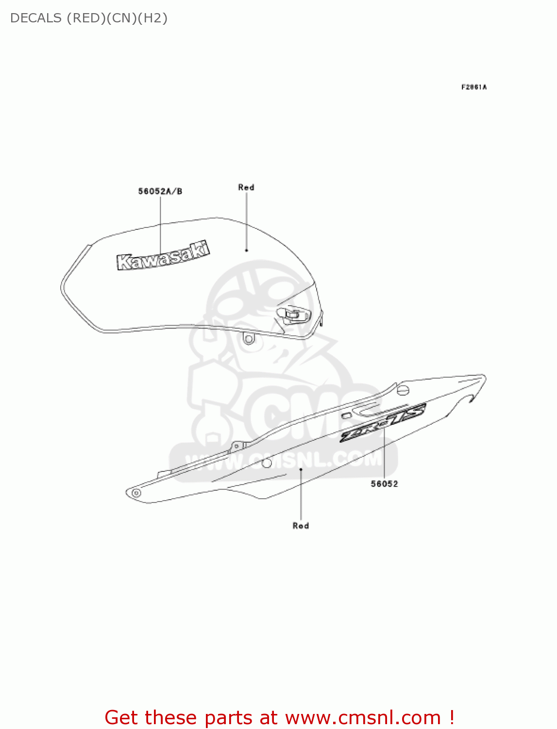 DECALS (RED)(CN)(H2) ZR750H2 ZR7S 2002 USA CALIFORNIA CANADA