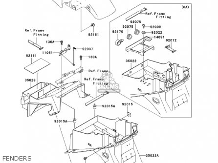 FENDERS - ZR750H2 ZR7S 2002 USA CALIFORNIA CANADA