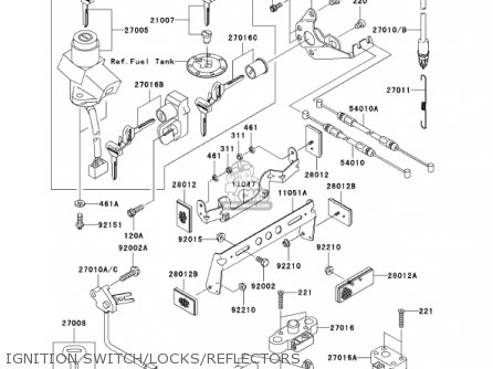 IGNITION SWITCH/LOCKS/REFLECTORS - ZR750H2 ZR7S 2002 USA CALIFORNIA CANADA