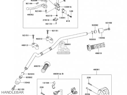 HANDLEBAR - ZR750H2 ZR7S 2002 USA CALIFORNIA CANADA