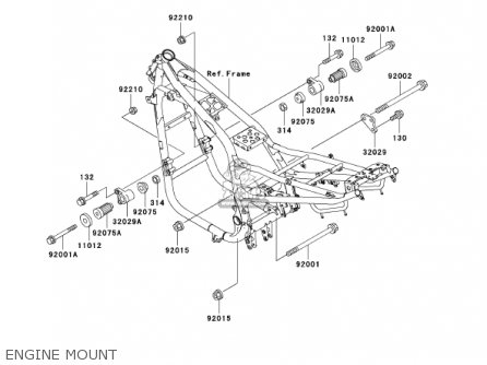 ENGINE MOUNT - ZR750H2 ZR7S 2002 USA CALIFORNIA CANADA