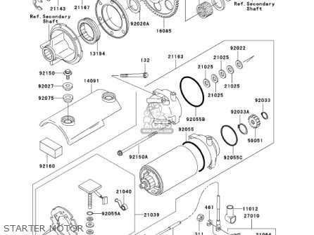 STARTER MOTOR - ZR750H2 ZR7S 2002 USA CALIFORNIA CANADA