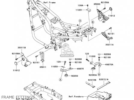 FRAME FITTINGS - ZR750H2 ZR7S 2002 USA CALIFORNIA CANADA