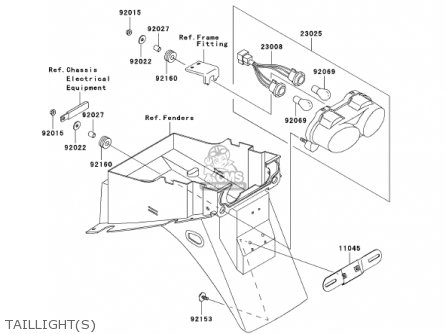 TAILLIGHT(S) - ZR750H2 ZR7S 2002 USA CALIFORNIA CANADA