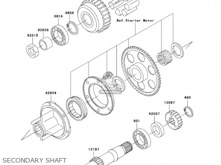 SECONDARY SHAFT - ZR750H2 ZR7S 2002 USA CALIFORNIA CANADA