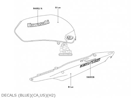 DECALS (BLUE)(CA,US)(H2) - ZR750H2 ZR7S 2002 USA CALIFORNIA CANADA