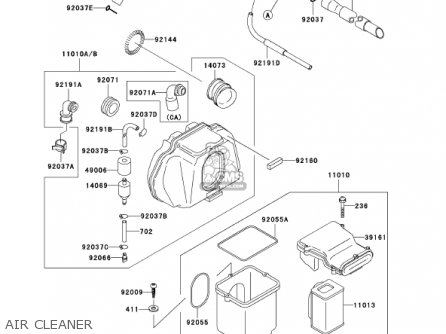 AIR CLEANER - ZR750H2 ZR7S 2002 USA CALIFORNIA CANADA