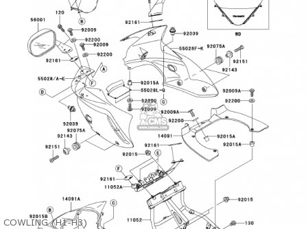 COWLING (H1-H3) - ZR750H2 ZR7S 2002 USA CALIFORNIA CANADA