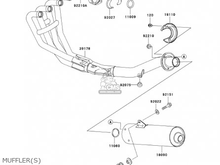 MUFFLER(S) - ZR750H2 ZR7S 2002 USA CALIFORNIA CANADA