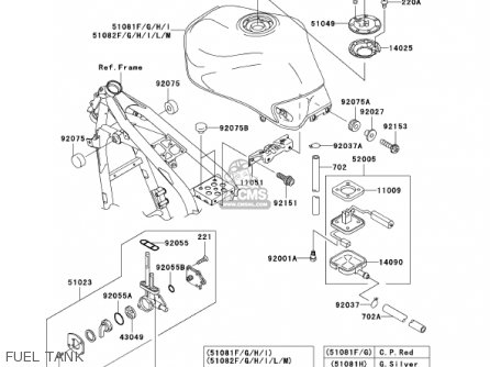 FUEL TANK - ZR750H2 ZR7S 2002 USA CALIFORNIA CANADA