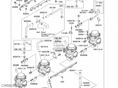 CARBURETOR - ZR750H2 ZR7S 2002 USA CALIFORNIA CANADA