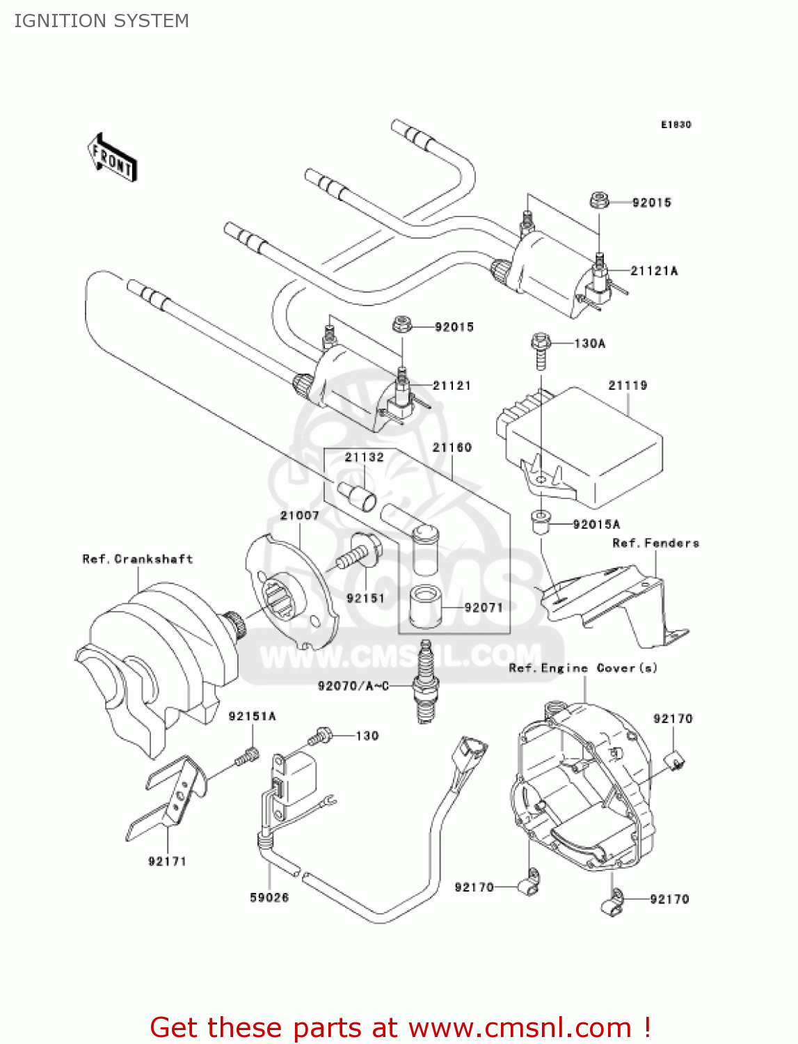 Kawasaki ZR750H3 ZR7S 2003 USA CALIFORNIA CANADA IGNITION SYSTEM 