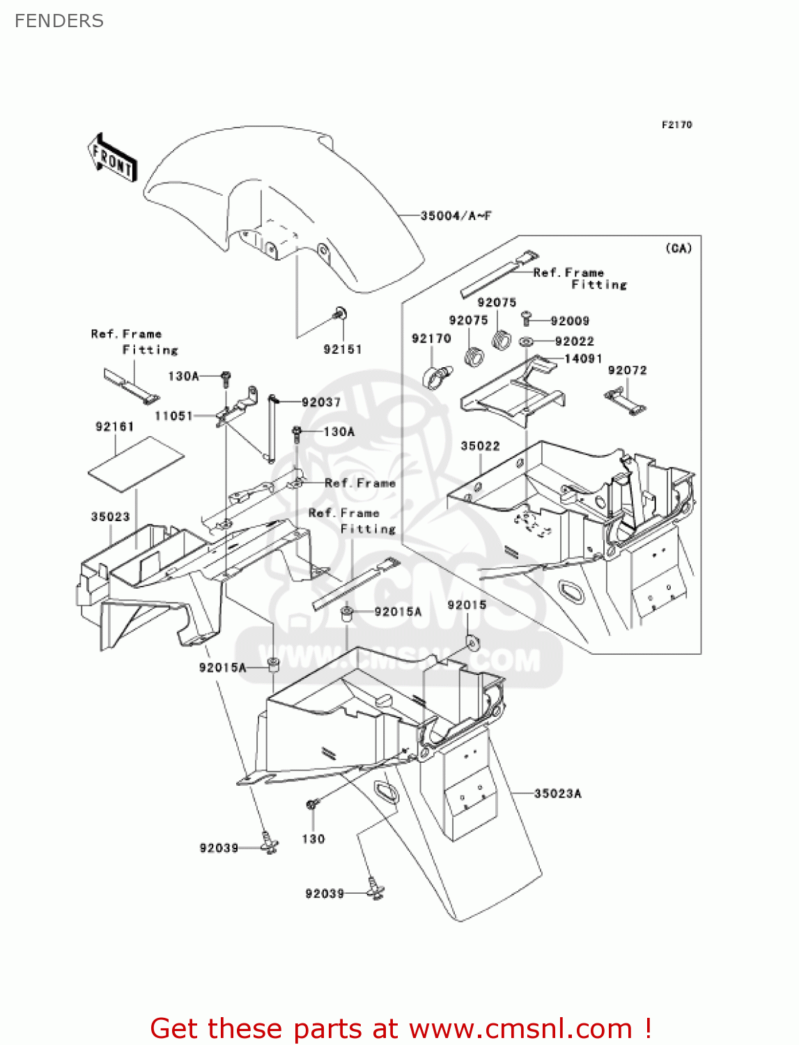 FENDERS ZR750H3 ZR7S 2003 USA CALIFORNIA CANADA