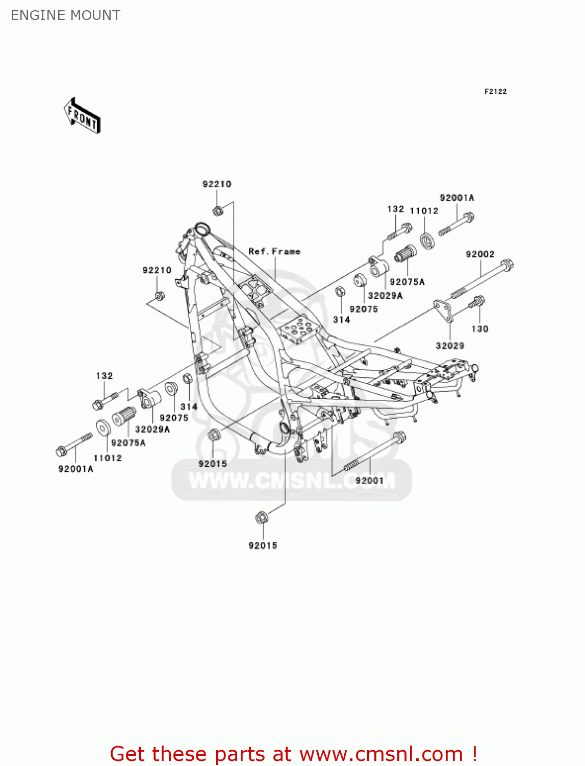 ENGINE MOUNT ZR750H3 ZR7S 2003 USA CALIFORNIA CANADA