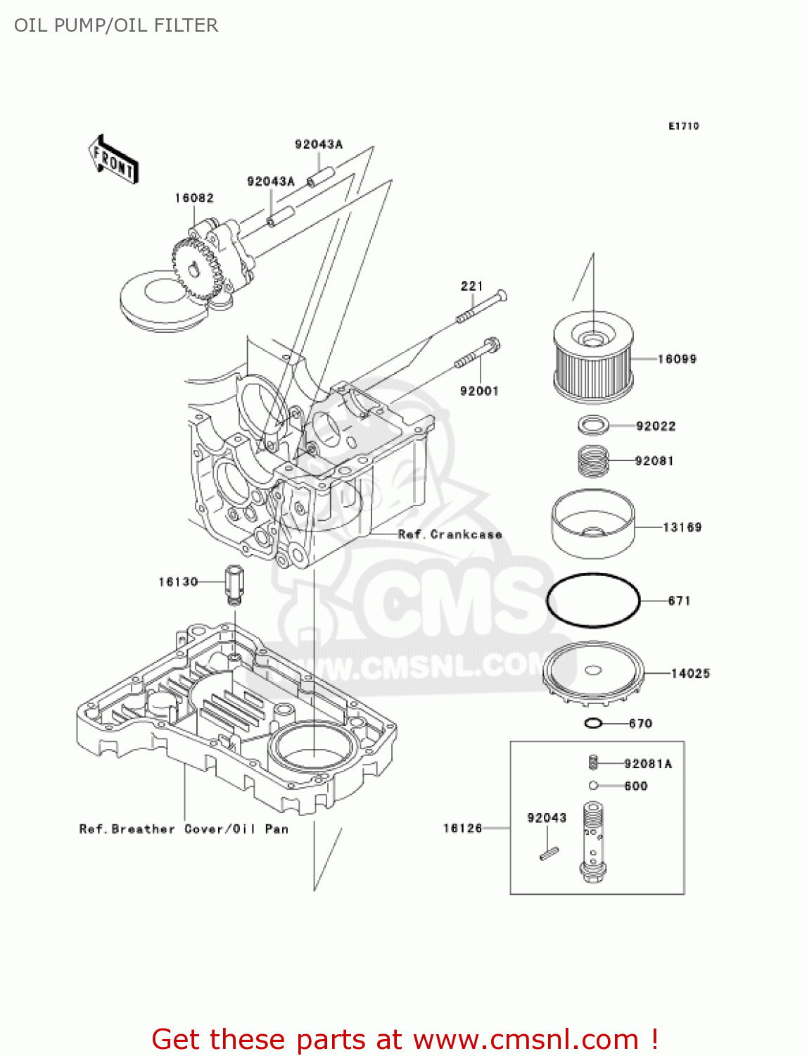 OIL PUMP/OIL FILTER ZR750H3 ZR7S 2003 USA CALIFORNIA CANADA