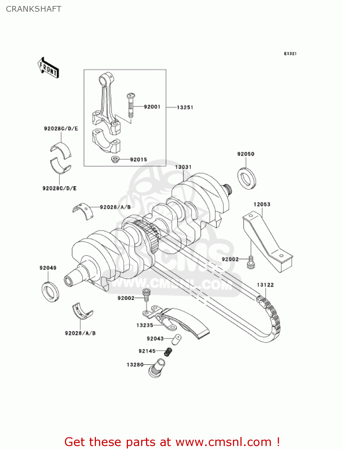 CRANKSHAFT ZR750H3 ZR7S 2003 USA CALIFORNIA CANADA