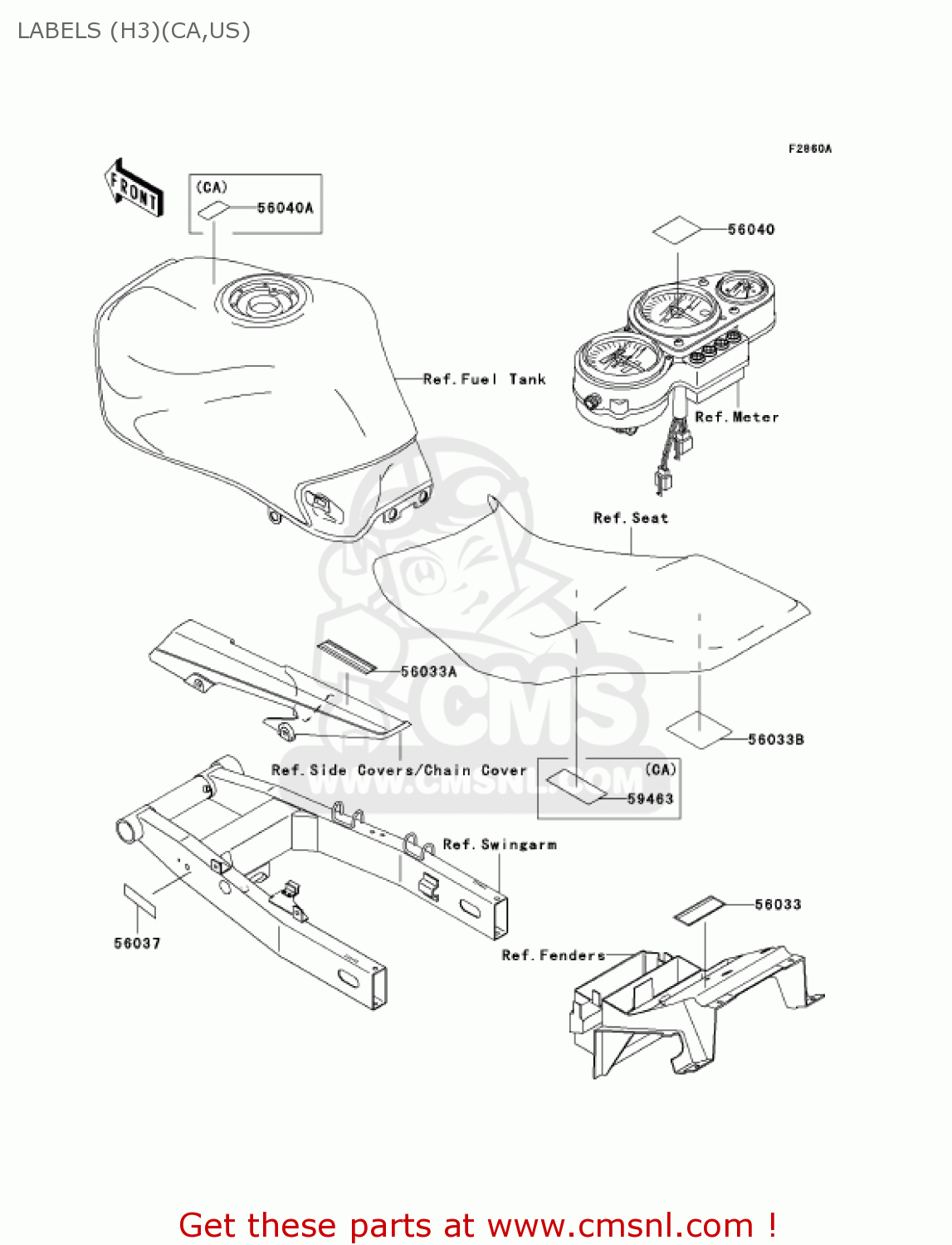 LABELS (H3)(CA,US) ZR750H3 ZR7S 2003 USA CALIFORNIA CANADA