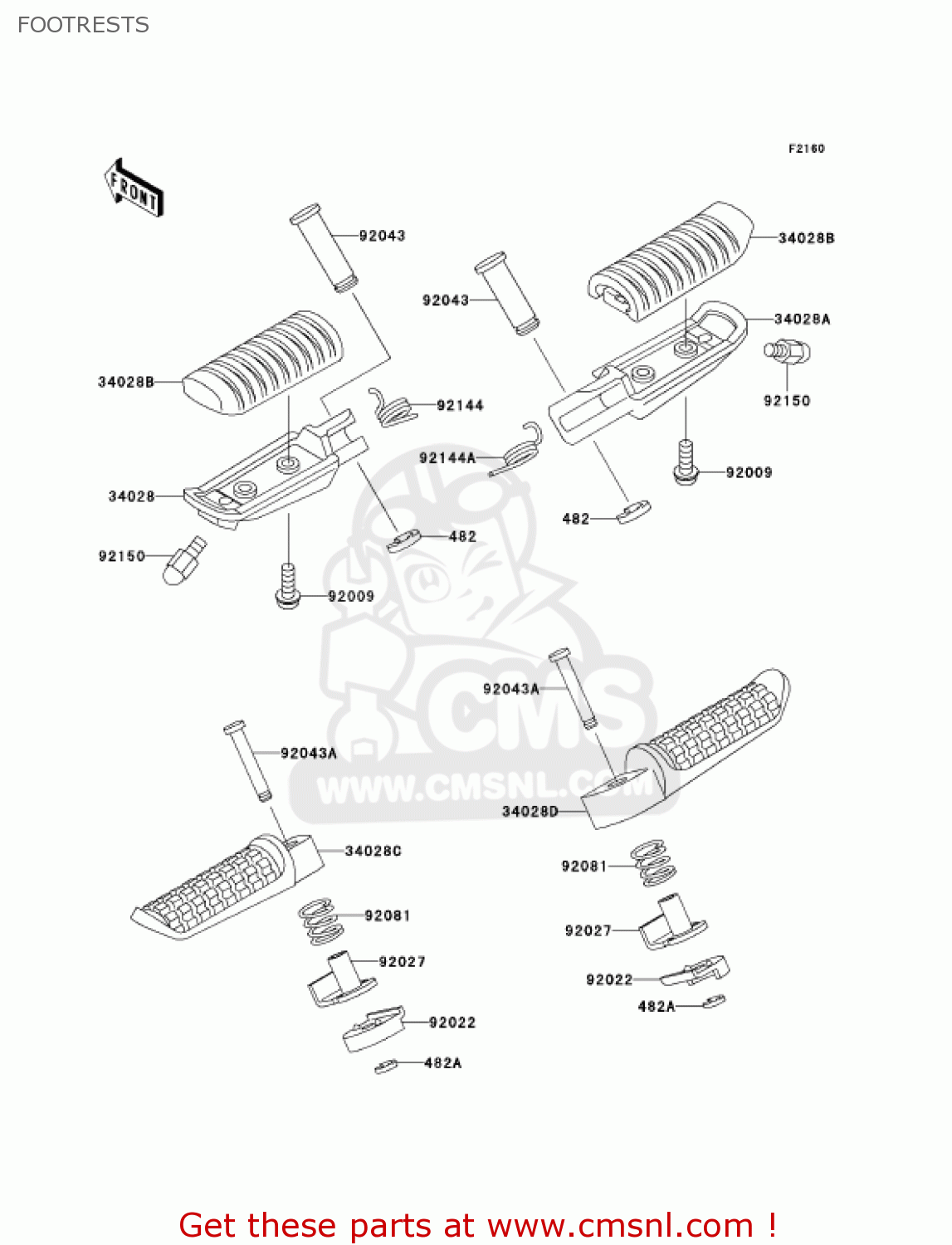 FOOTRESTS ZR750H3 ZR7S 2003 USA CALIFORNIA CANADA