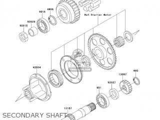 SECONDARY SHAFT - ZR750H3 ZR7S 2003 USA CALIFORNIA CANADA