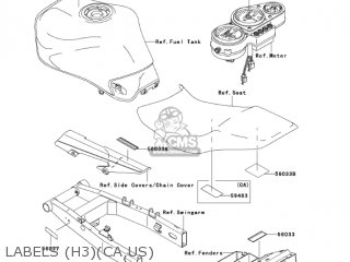LABELS (H3)(CA,US) - ZR750H3 ZR7S 2003 USA CALIFORNIA CANADA