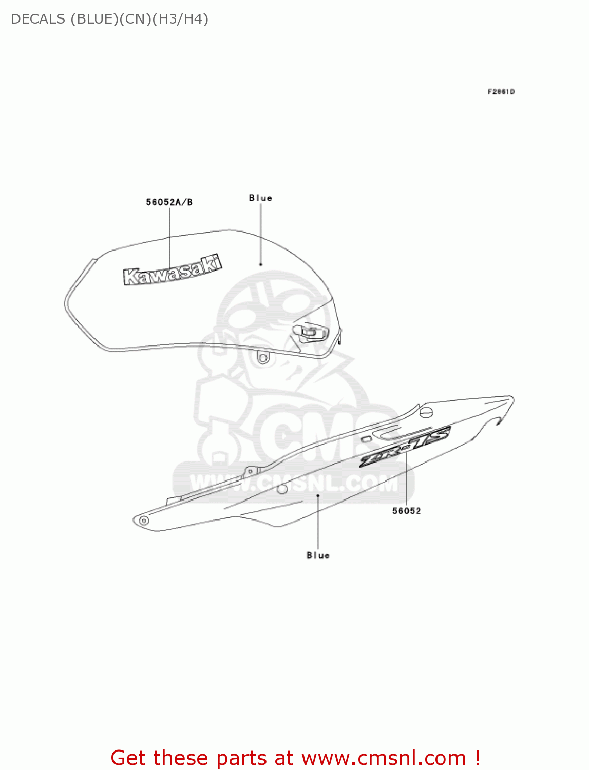 DECALS (BLUE)(CN)(H3/H4) ZR750H4 2004 CANADA