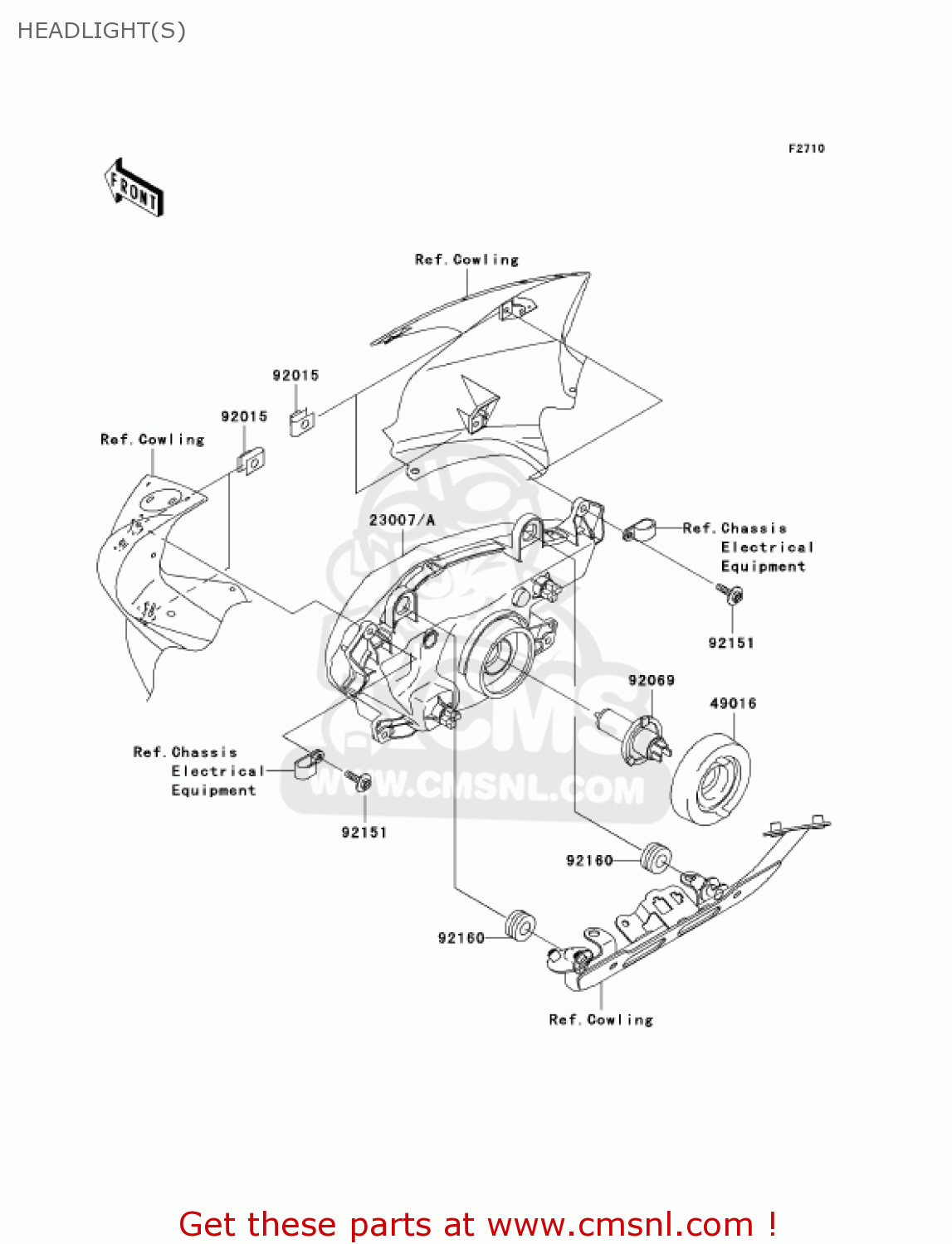 HEADLIGHT(S) ZR750H4 2004 CANADA