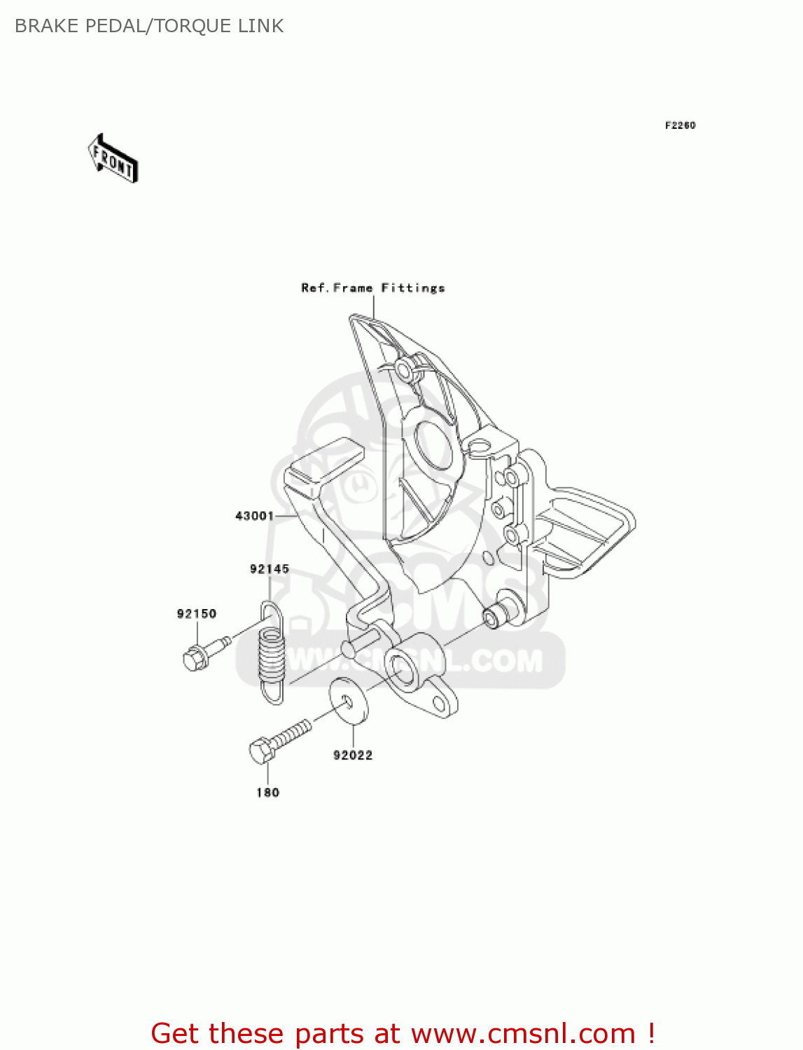 BRAKE PEDAL/TORQUE LINK ZR750H4 2004 CANADA