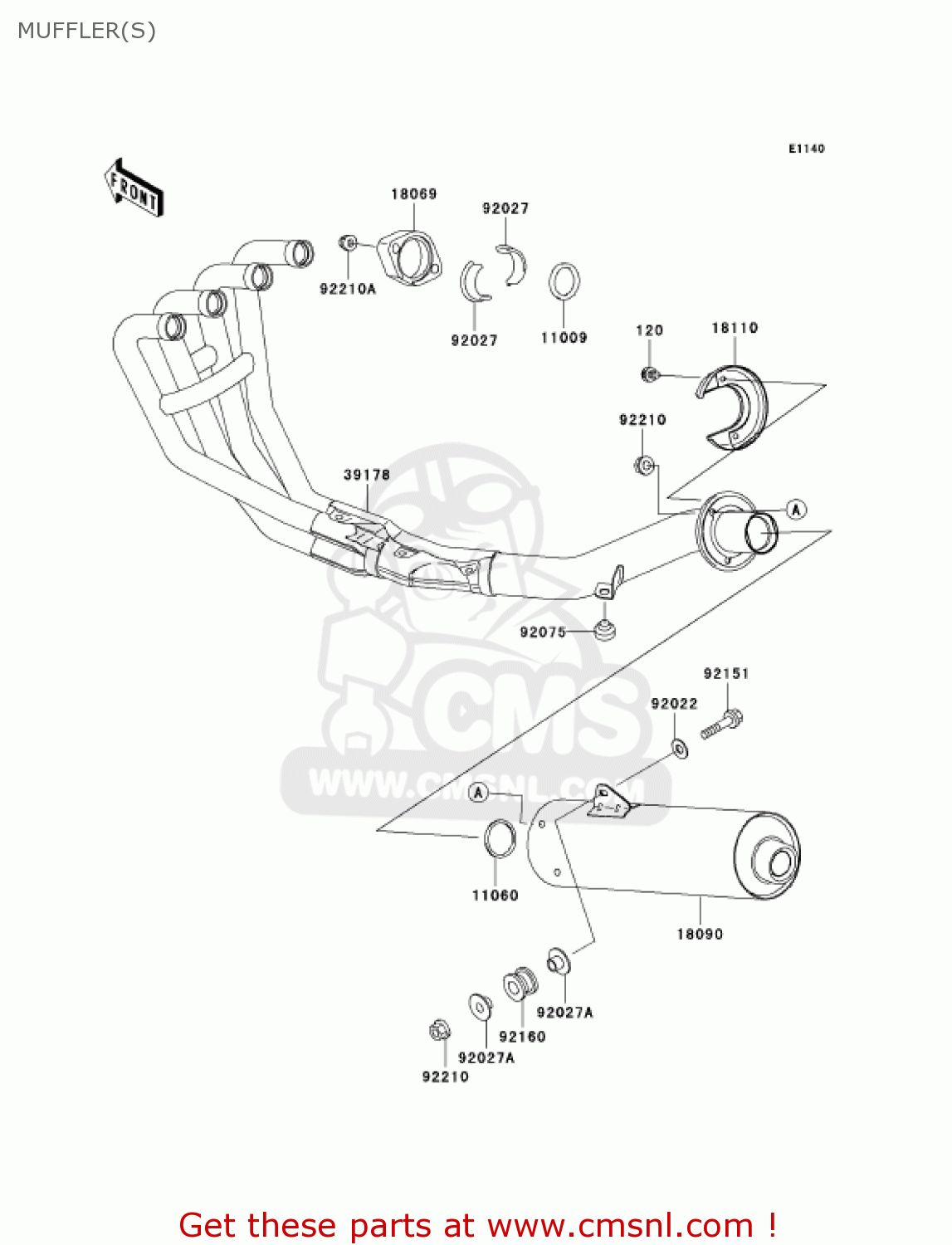 MUFFLER(S) ZR750H4 2004 CANADA
