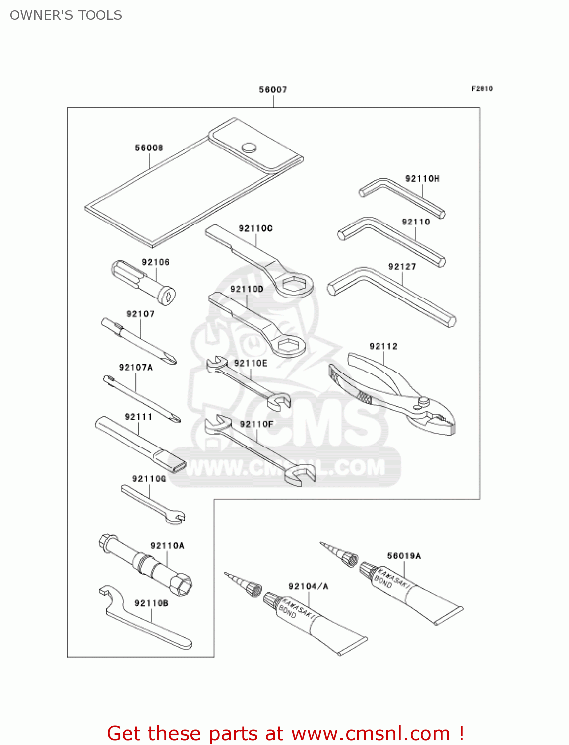 OWNER'S TOOLS ZR750H4 2004 CANADA