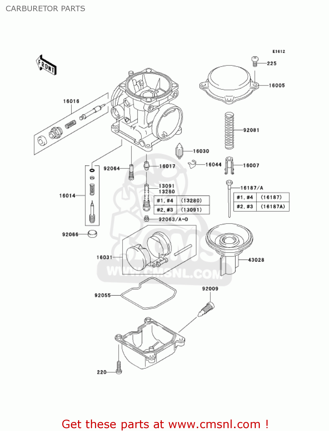 CARBURETOR PARTS ZR750H4 2004 CANADA