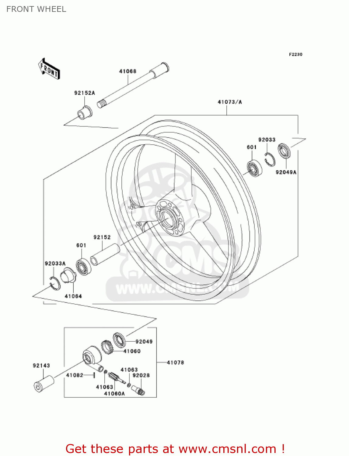 FRONT WHEEL ZR750H4 2004 CANADA