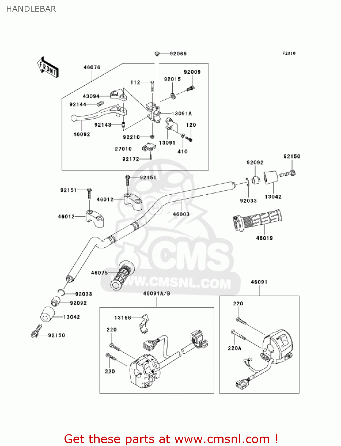 HANDLEBAR ZR750H5 2005 CANADA