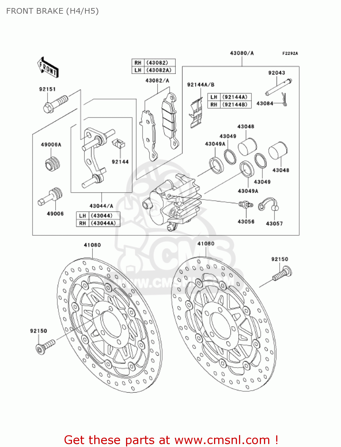 FRONT BRAKE (H4/H5) ZR750H5 2005 CANADA