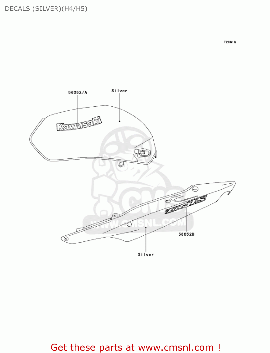 DECALS (SILVER)(H4/H5) ZR750H5 2005 CANADA
