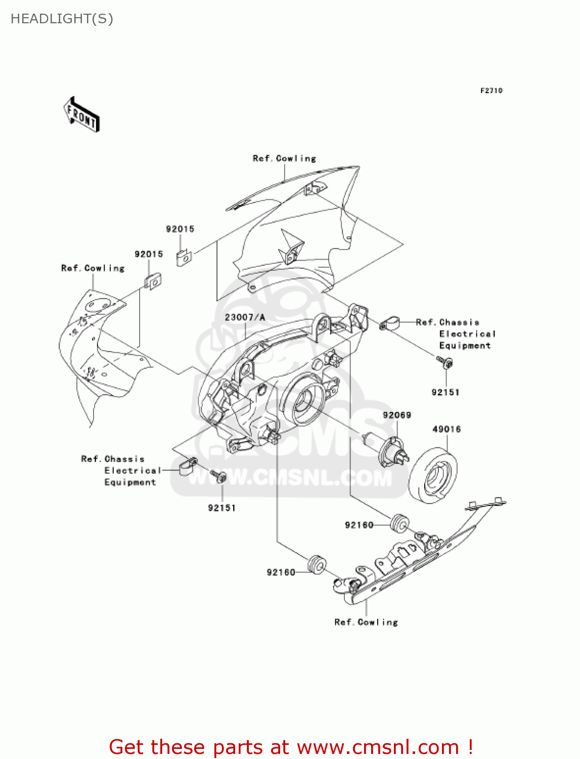 HEADLIGHT(S) ZR750H5 2005 CANADA