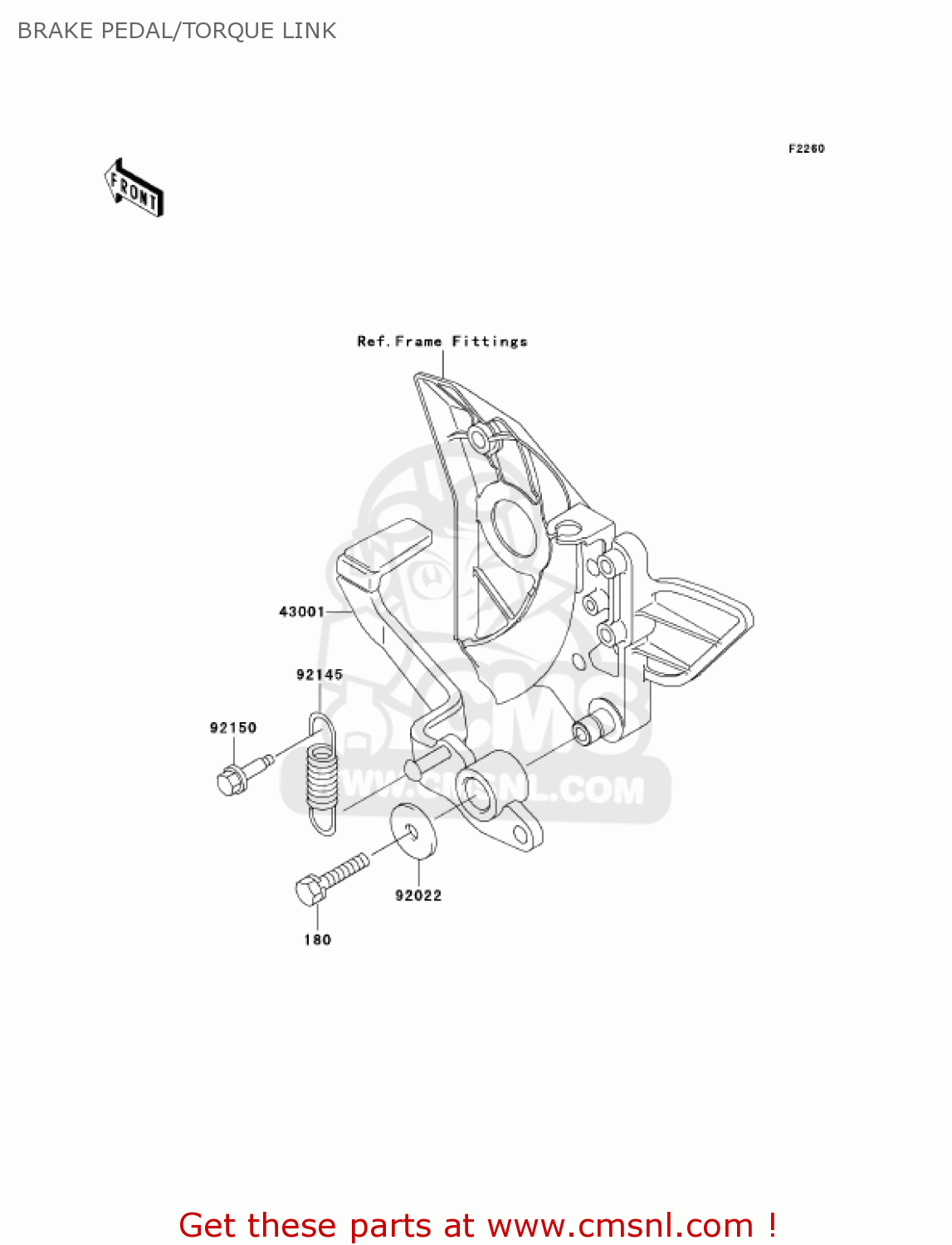 BRAKE PEDAL/TORQUE LINK ZR750H5 2005 CANADA