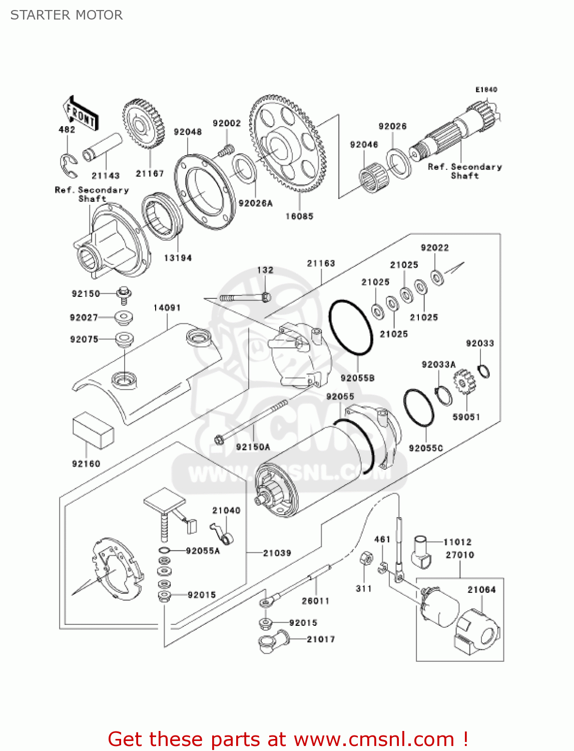 STARTER MOTOR ZR750H5 2005 CANADA