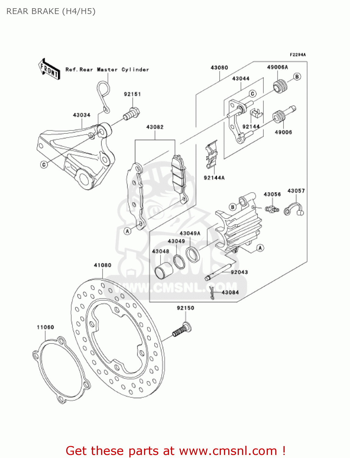 REAR BRAKE (H4/H5) ZR750H5 2005 CANADA