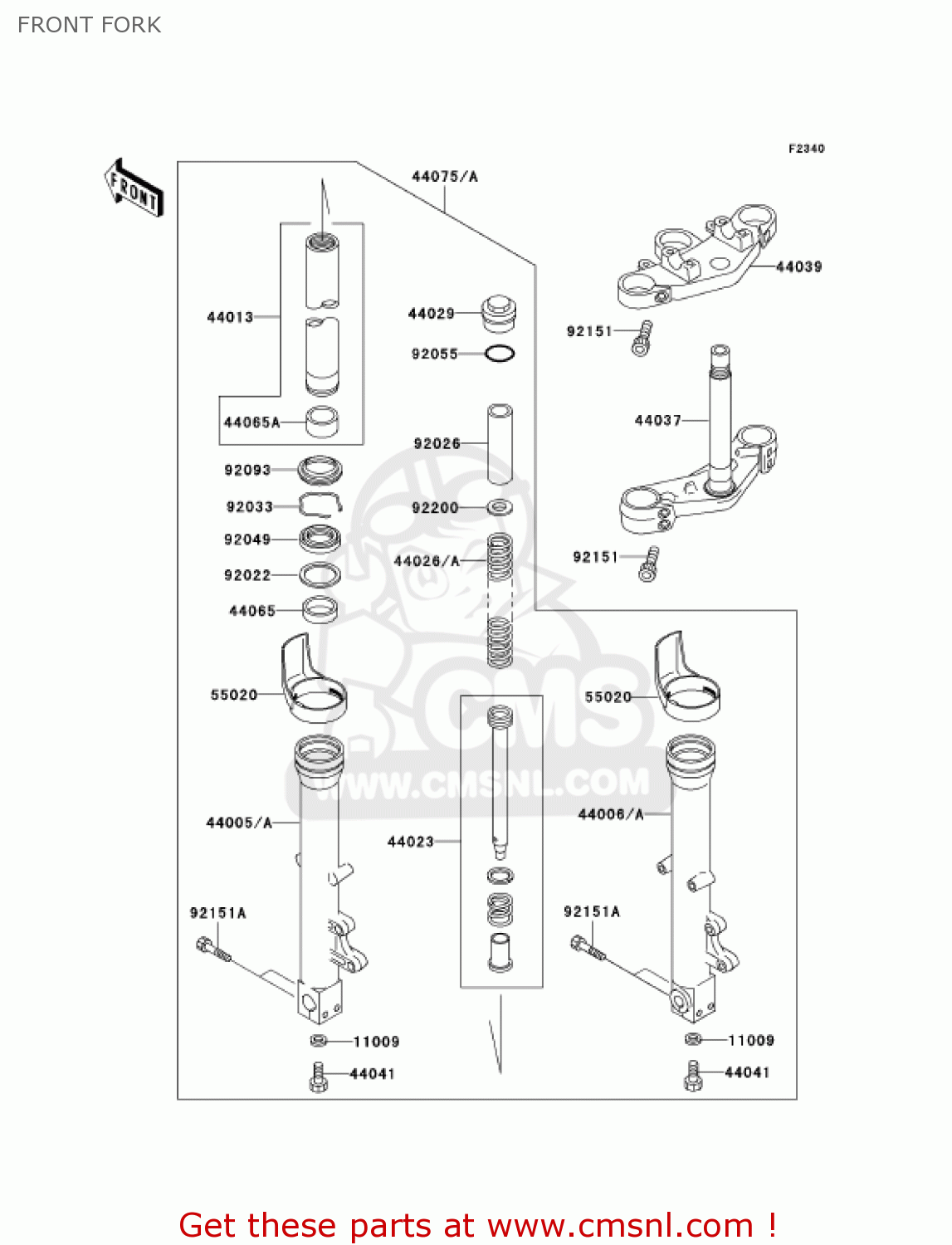 FRONT FORK ZR750H5 2005 CANADA