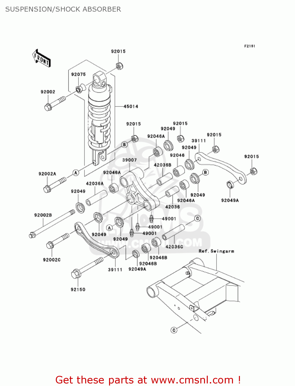 SUSPENSION/SHOCK ABSORBER ZR750H5 2005 CANADA