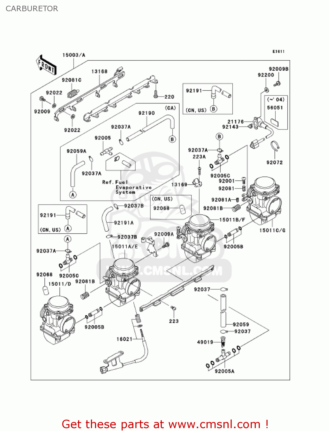 CARBURETOR ZR750H5 2005 CANADA