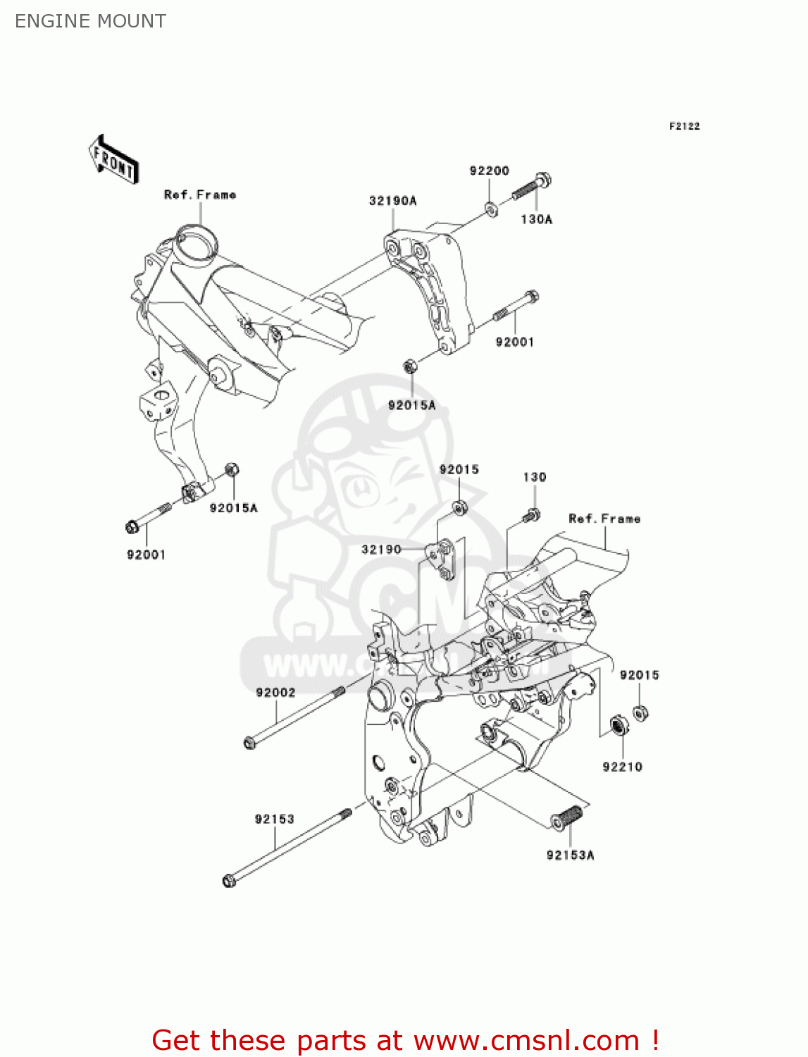 ENGINE MOUNT ZR750K1 Z750S 2005 USA CALIFORNIA CANADA